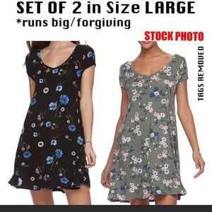 SET OF TWO Juniors' SO Cross-Back Swing Dress LOT